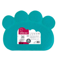 M-PETS Paw Cat Litter Mat Blue