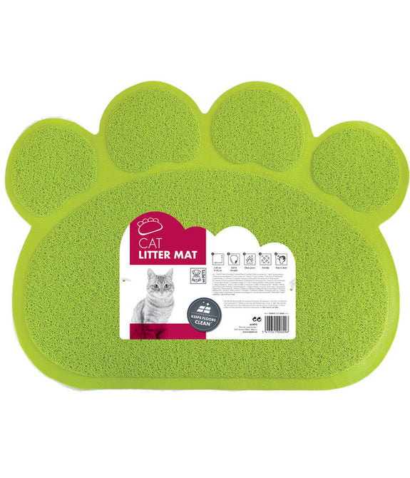 M-PETS Paw Cat Litter Mat Green