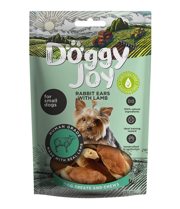 Doggy Joy Rabbit Ears with Lamb Dog Treats 55g