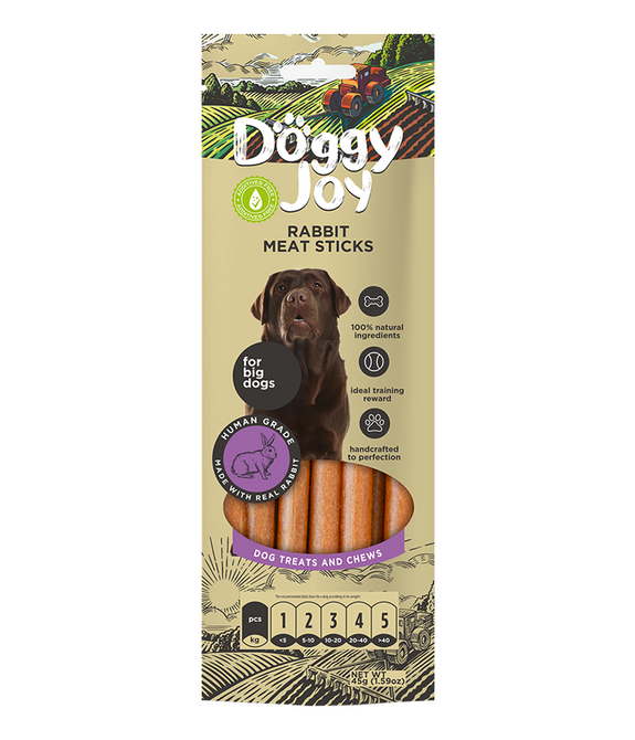 Doggy Joy Rabbit Meat Sticks Dog Treats 45g