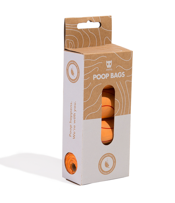 Zee.Dog Compostable Poop Bag Refill Box (4 Rolls)