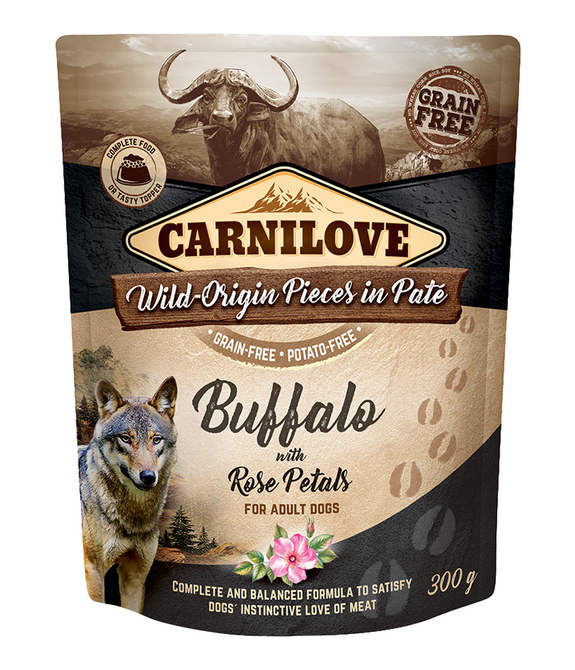 carnilove-buffalo-with-rose-blossom-for-adult-dogs-wet-food-pouches-12x300g -1