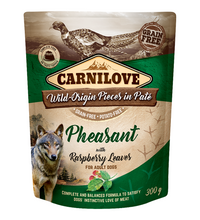 carnilove-pheasant-with-raspberry-leaves-for-adult-dogs-wet-food-pouches-12x300g -1