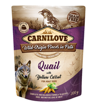 carnilove-quail-with-yellow-carrot-for-adult-dogs-wet-food-pouches-12x300g -1