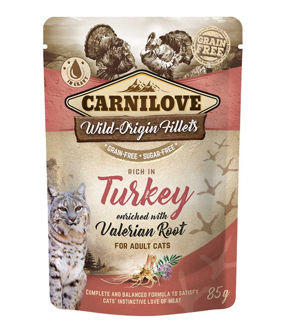 carnilove-turkey-enriched-with-valerian-root-for-adult-cats-wet-food-pouches-24x85g -1