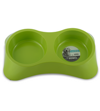 M-PETS Melamine Double Bowl Green 2x1700ml