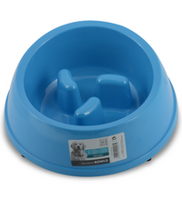 M-PETS Melamine High Back Slow Down Bowl Blue 1400ml