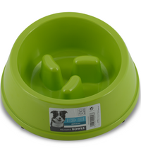 M-PETS Melamine High Back Slow Down Bowl Green 900ml