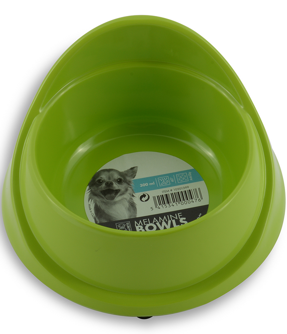 M-PETS Melamine Single Fashion Bowl Green 300ml