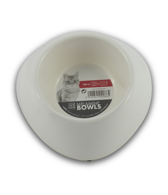 M-PETS Melamine Single Bowl White 200ml