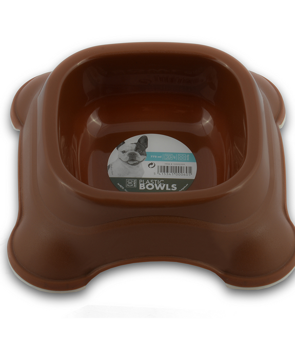 M-PETS Plastic Single Bowl Brown 775ml