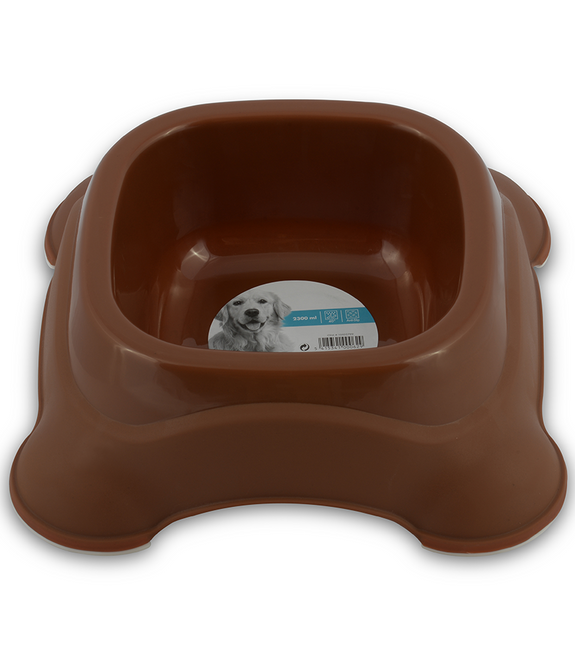 M-PETS Plastic Single Bowl Brown 2300ml