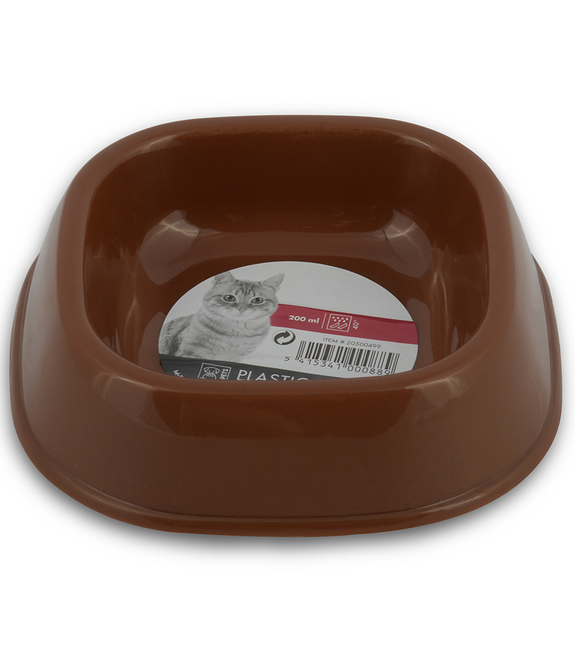 M-PETS Plastic Single Bowl Brown 200ml