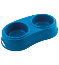 Georplast Plastic Double Antislip Pet Bowl M Blue