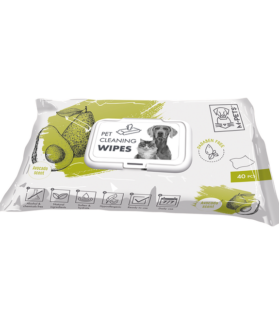 M-PETS Pet Cleaning Wipes Avocado 40pcs